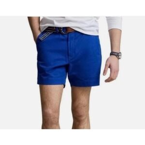 NWT Polo Ralph Lauren Men's Stretch Straight Fit Chino 6" Short Sz 33 Royal Blue